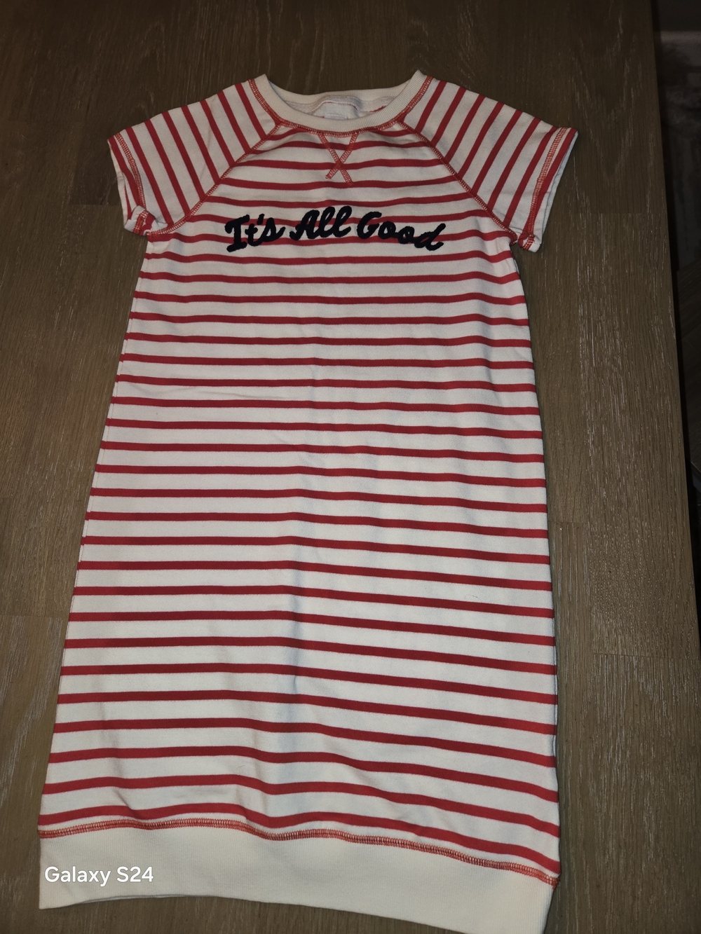 GAP Red & White Striped Girls Sz 10 Sweatshirt Dress Its All Good
